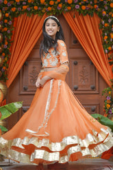 Kesari Gulab Lehenga Set
