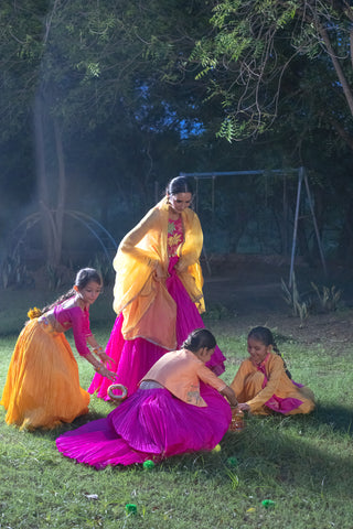 Rang Bagh Top with Cowl Dhoti