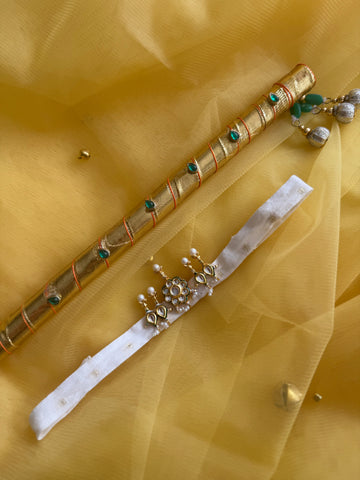 Kundan Head Accessory and Flute Set