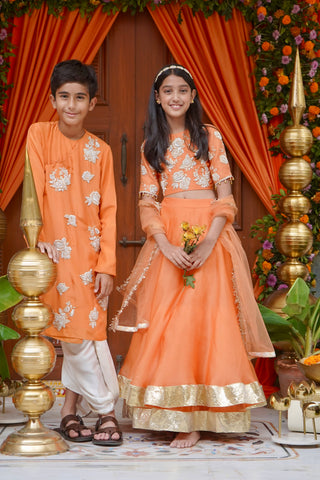 Kesari Gulab Kurta Set