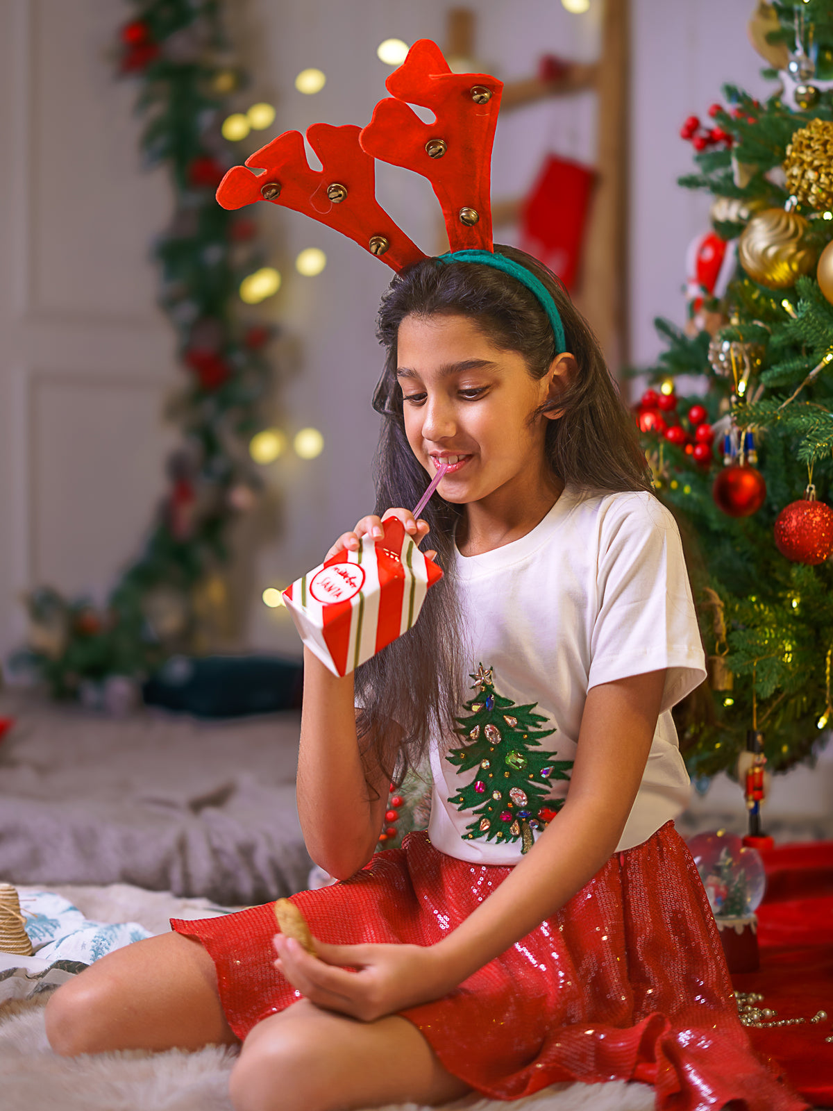 Sparkly-mas skirt set