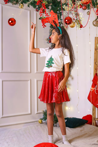 Sparkly-mas skirt set