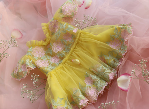 A Rosy Affair (Yellow) Dress