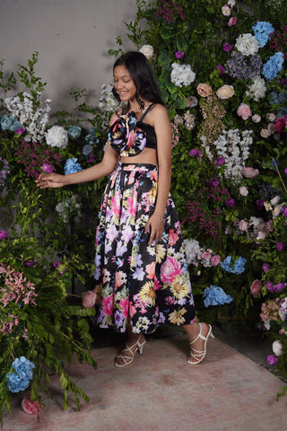 Tulip Skirt Set with Flower Top