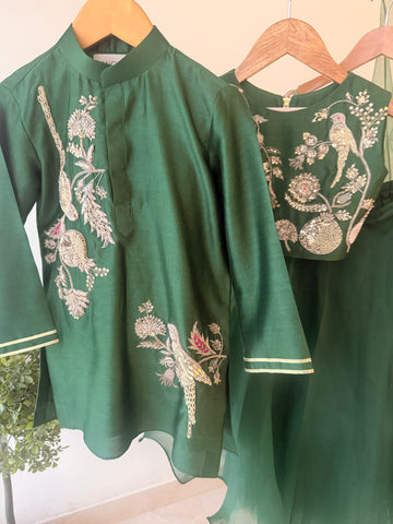 Anaar Bagh Lehenga with Organza Skirt