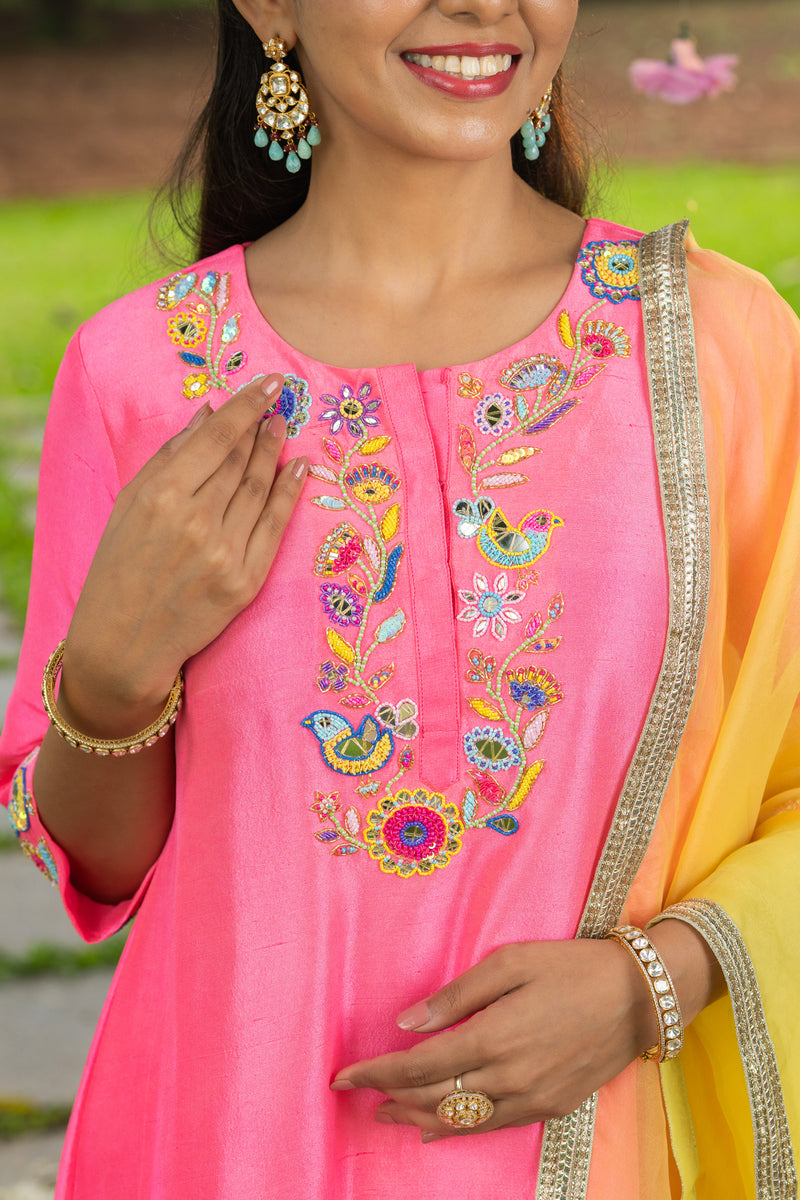 Phool aur Panchhi tunic set (Adult)