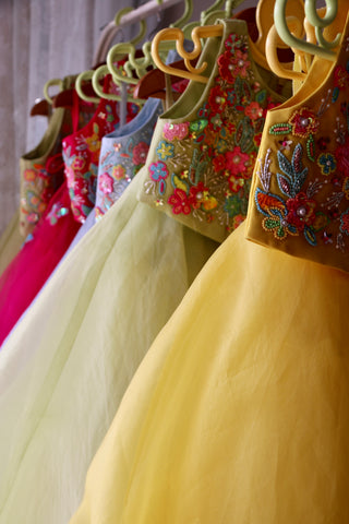 Phool Lehenga with Organza Skirt