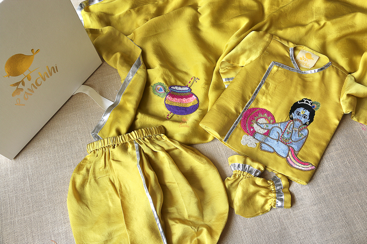 Kanha Ki Matki Newborn Jaamna Set