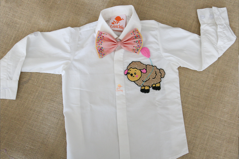 Little Mister Shirt with Bow Tie Set with customised name on back