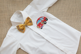 Little Mister Shirt with Bow Tie Set with customised name on back