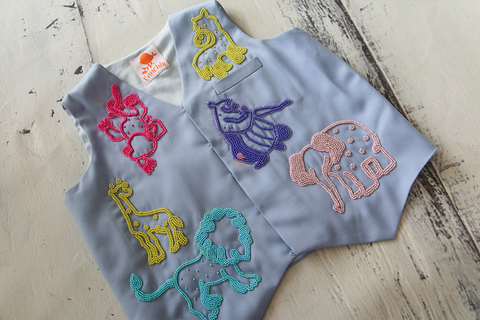 In the Jungle Waistcoat Blue