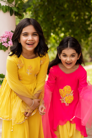 Genda Phool Angrakha Style Tunic and Palaazo Pants