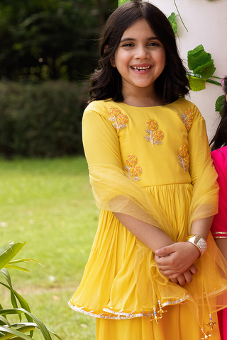 Genda Phool Angrakha Style Tunic and Palaazo Pants